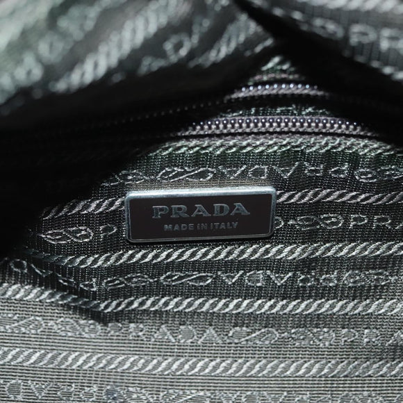 PRADA Shoulder Bag Nylon Khaki Silver Auth ki5956