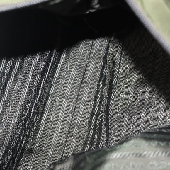 PRADA Shoulder Bag Nylon Khaki Silver Auth ki5956
