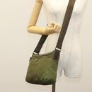 PRADA Shoulder Bag Nylon Khaki Silver Auth ki5956-23