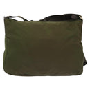 PRADA Shoulder Bag Nylon Khaki Silver Auth ki5956-2