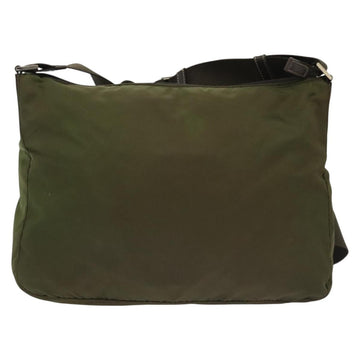 PRADA Shoulder Bag Nylon Khaki Silver Auth ki5956 - 0