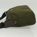 PRADA Shoulder Bag Nylon Khaki Silver Auth ki5956-4