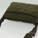 PRADA Shoulder Bag Nylon Khaki Silver Auth ki5956-7
