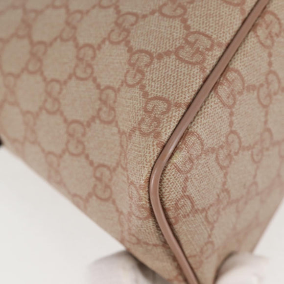 GUCCI GG Supreme Hand Bag PVC 2way Pink Gold 353440 Auth ki5957