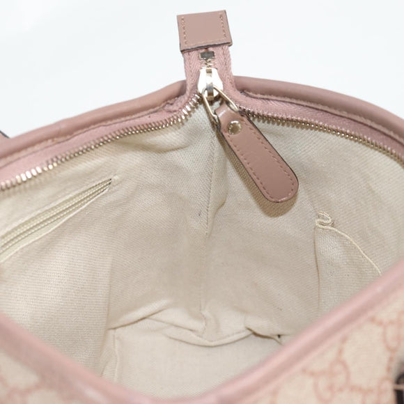 GUCCI GG Supreme Hand Bag PVC 2way Pink Gold 353440 Auth ki5957