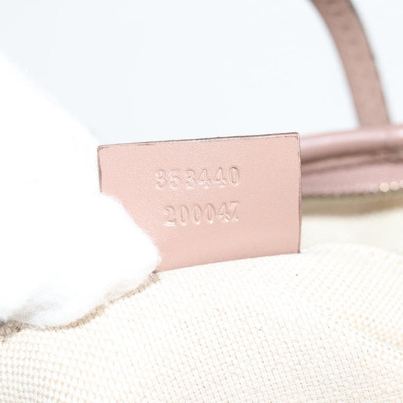 GUCCI GG Supreme Hand Bag PVC 2way Pink Gold 353440 Auth ki5957