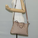 GUCCI GG Supreme Hand Bag PVC 2way Pink Gold 353440 Auth ki5957-25