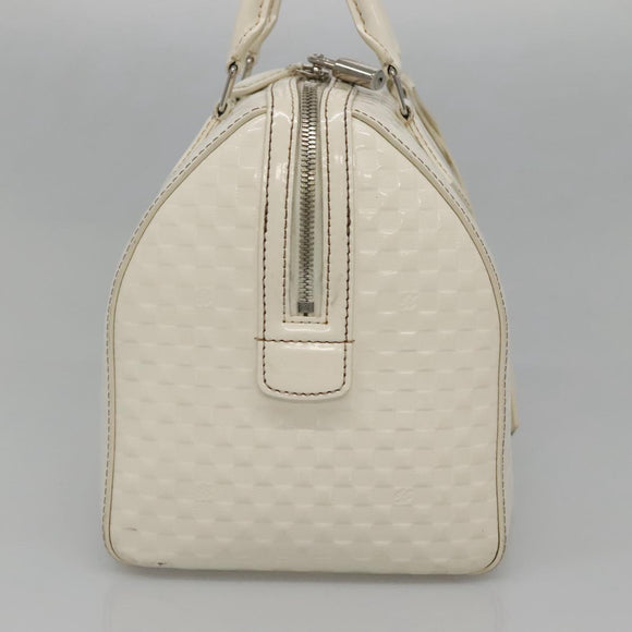 LOUIS VUITTON Damier Facet Speedy Cube PM Hand Bag White M48903 LV Auth ki5959