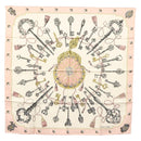 HERMES Carre 90 Scarf Silk Pink Auth ki5966-1