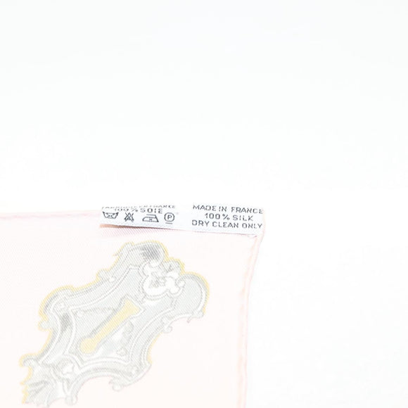 HERMES Carre 90 Scarf Silk Pink Auth ki5966