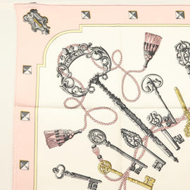 HERMES Carre 90 Scarf Silk Pink Auth ki5966 - 0