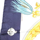 HERMES Carre 90 Scarf ""Plumes et Grelots"" Silk Navy Auth ki5967-12