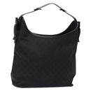 GUCCI GG Canvas Shoulder Bag Black Silver 106242 Auth ki5969-1