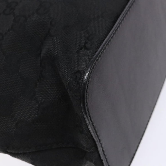 GUCCI GG Canvas Shoulder Bag Black Silver 106242 Auth ki5969