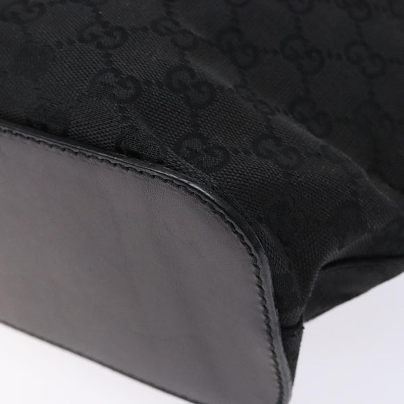 GUCCI GG Canvas Shoulder Bag Black Silver 106242 Auth ki5969