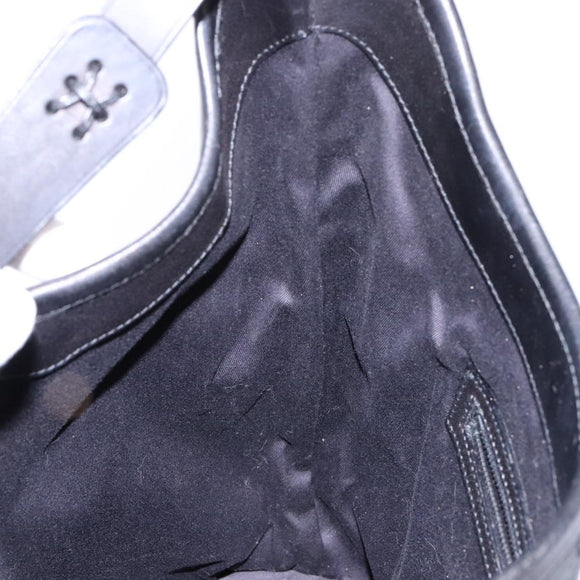 GUCCI GG Canvas Shoulder Bag Black Silver 106242 Auth ki5969