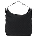 GUCCI GG Canvas Shoulder Bag Black Silver 106242 Auth ki5969-13