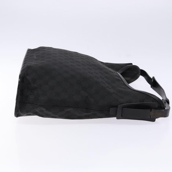GUCCI GG Canvas Shoulder Bag Black Silver 106242 Auth ki5969