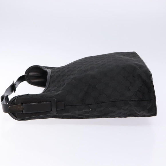 GUCCI GG Canvas Shoulder Bag Black Silver 106242 Auth ki5969