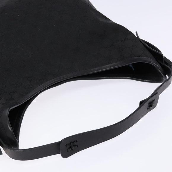 GUCCI GG Canvas Shoulder Bag Black Silver 106242 Auth ki5969