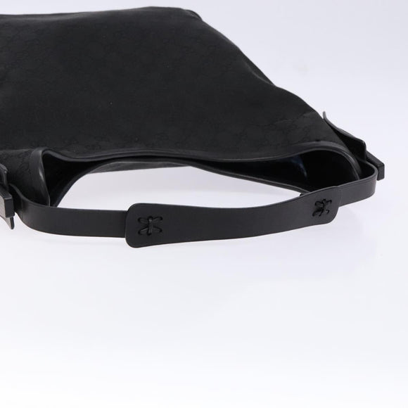 GUCCI GG Canvas Shoulder Bag Black Silver 106242 Auth ki5969