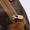 CELINE Macadam Canvas Hand Bag PVC Leather Brown Gold Auth ki5970-18