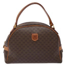 CELINE Macadam Canvas Hand Bag PVC Leather Brown Gold Auth ki5970-13