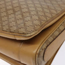 CELINE Macadam Canvas Shoulder Bag Beige Gold Auth ki5971-10