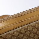 CELINE Macadam Canvas Shoulder Bag Beige Gold Auth ki5971-15