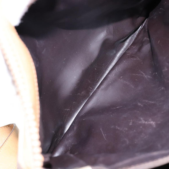 CELINE Macadam Canvas Shoulder Bag Beige Gold Auth ki5971