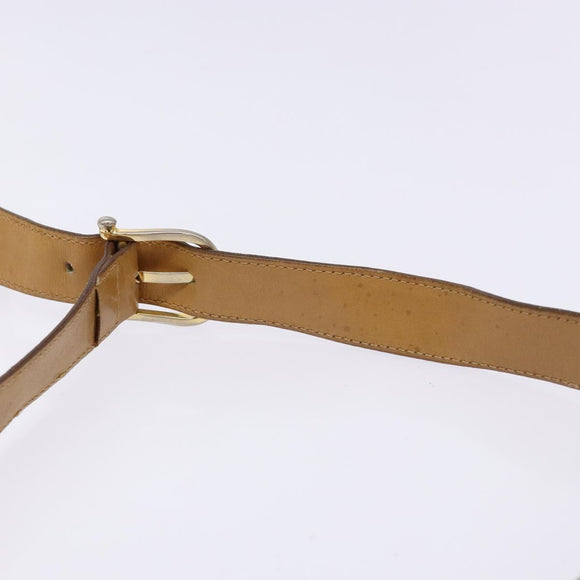 CELINE Macadam Canvas Shoulder Bag Beige Gold Auth ki5971