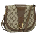 GUCCI GG Supreme Shoulder Bag PVC Beige Gold Auth ki5972-1