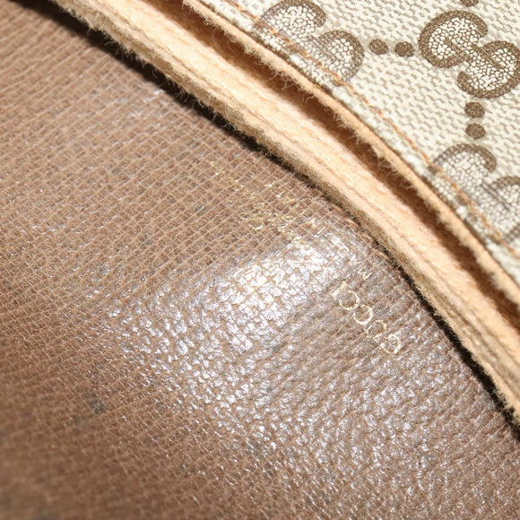 GUCCI GG Supreme Shoulder Bag PVC Beige Gold Auth ki5972