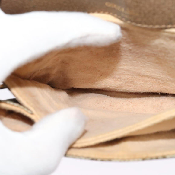 GUCCI GG Supreme Shoulder Bag PVC Beige Gold Auth ki5972