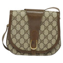 GUCCI GG Supreme Shoulder Bag PVC Beige Gold Auth ki5972-13