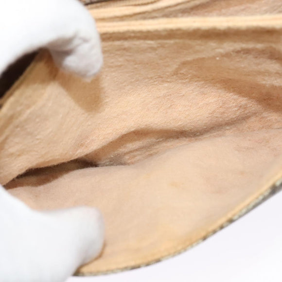 GUCCI GG Supreme Shoulder Bag PVC Beige Gold Auth ki5972