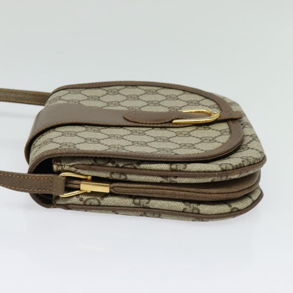 GUCCI GG Supreme Shoulder Bag PVC Beige Gold Auth ki5972