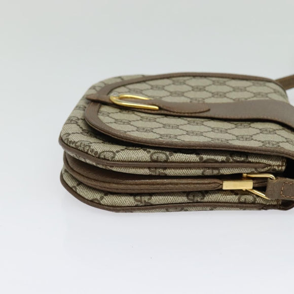 GUCCI GG Supreme Shoulder Bag PVC Beige Gold Auth ki5972