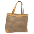 GUCCI Micro GG Supreme Tote Bag PVC Beige Gold Auth ki5973-1