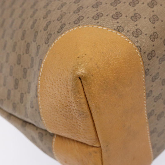 GUCCI Micro GG Supreme Tote Bag PVC Beige Gold Auth ki5973