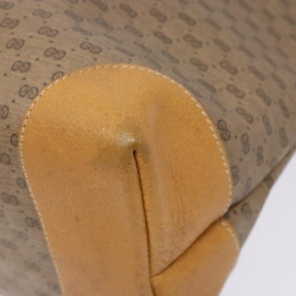 GUCCI Micro GG Supreme Tote Bag PVC Beige Gold Auth ki5973
