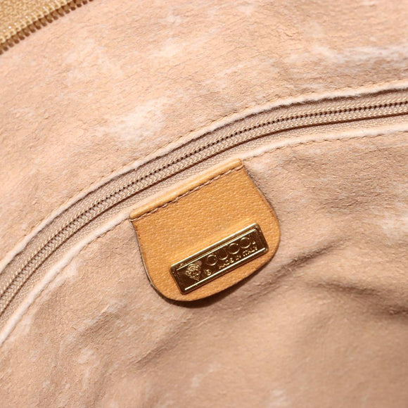 GUCCI Micro GG Supreme Tote Bag PVC Beige Gold Auth ki5973