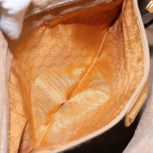 GUCCI Micro GG Supreme Tote Bag PVC Beige Gold Auth ki5973