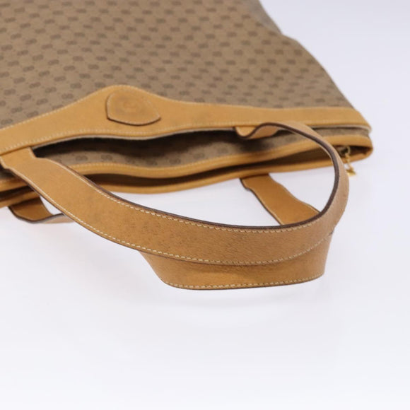 GUCCI Micro GG Supreme Tote Bag PVC Beige Gold Auth ki5973