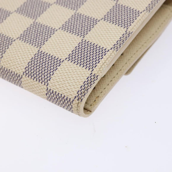 LOUIS VUITTON Damier Azur Porte Tresor International Wallet M61215 Auth ki5974