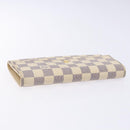 LOUIS VUITTON Damier Azur Porte Tresor International Wallet M61215 Auth ki5974-5