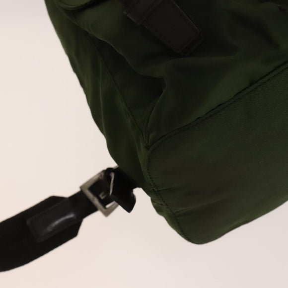 PRADA Backpack Nylon Khaki Silver Auth ki5980