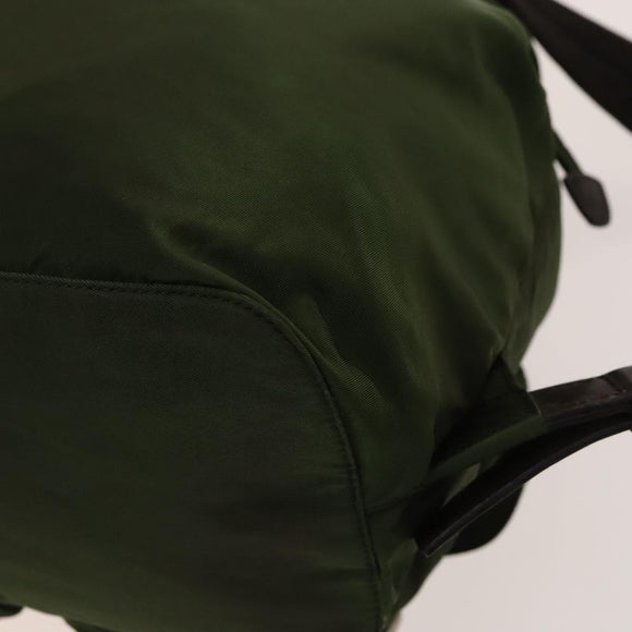PRADA Backpack Nylon Khaki Silver Auth ki5980
