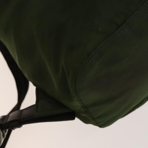 PRADA Backpack Nylon Khaki Silver Auth ki5980