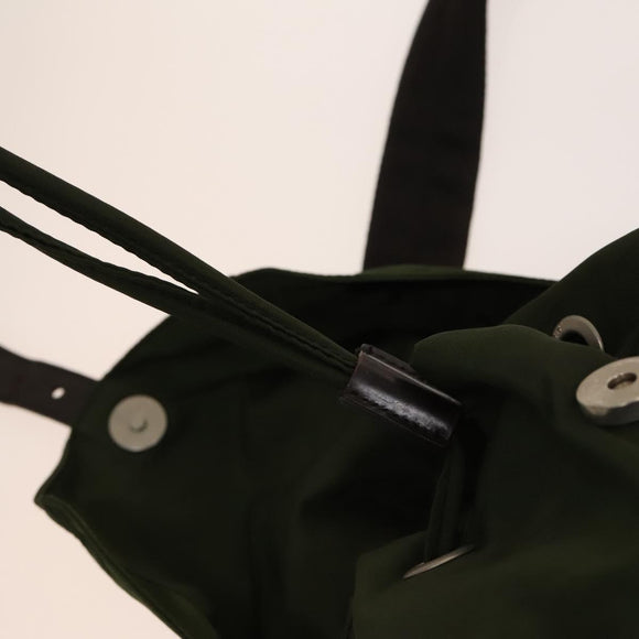 PRADA Backpack Nylon Khaki Silver Auth ki5980